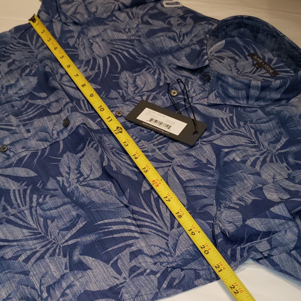 SLATE & STONE Mens NEW Short Sleeve Hawaiian Dress Shirt Top M Cotton $128 🎉HP - Picture 11 of 12